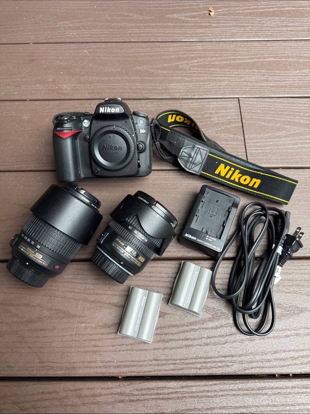 Nikon D90 DSLR Camera Bundle, 18-70mm + 55-200mm VR Lenses, 2 Batteries, Charger